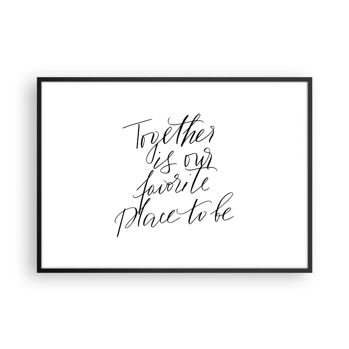 Affiche dans un cadre noir - Poster - Inscription typographique dans un style élégant sur fond blanc - 100x70cm - Vous aussi vous le sentez? - Décoration murale moderne pour le salon et la chambre ARTTOR