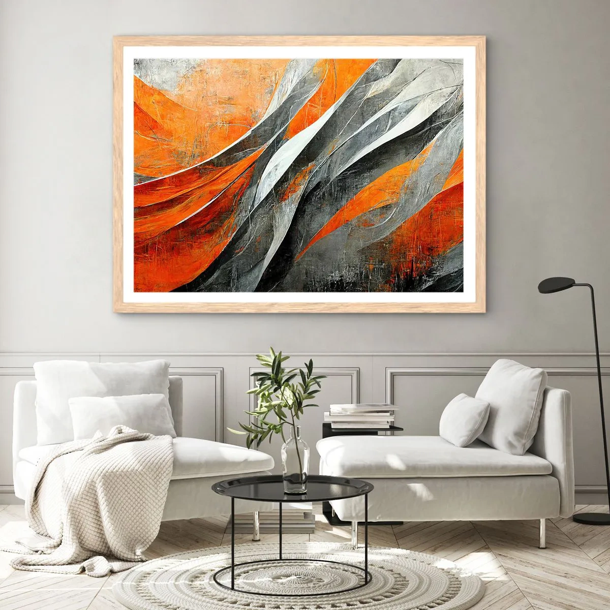 Affiche dans un chêne clair - Poster - Chaleur et froid - 100x70 cm