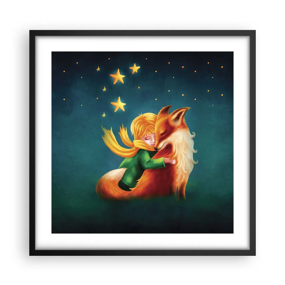 Affiche dans un cadre noir - Poster - Petit Prince - 50x50 cm