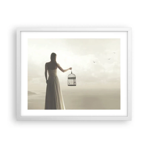 Affiche dans un cadre blanc - Poster - Soi libre - 50x40 cm