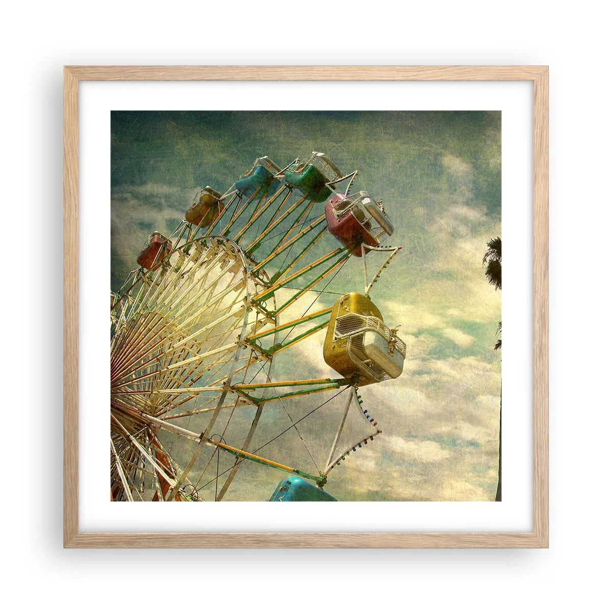 Affiche dans un chêne clair - Poster - On va faire la fête - 50x50 cm