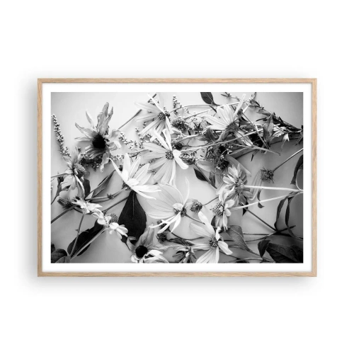 Affiche dans un chêne clair - Poster - Non-un bouquet de fleurs - 100x70 cm