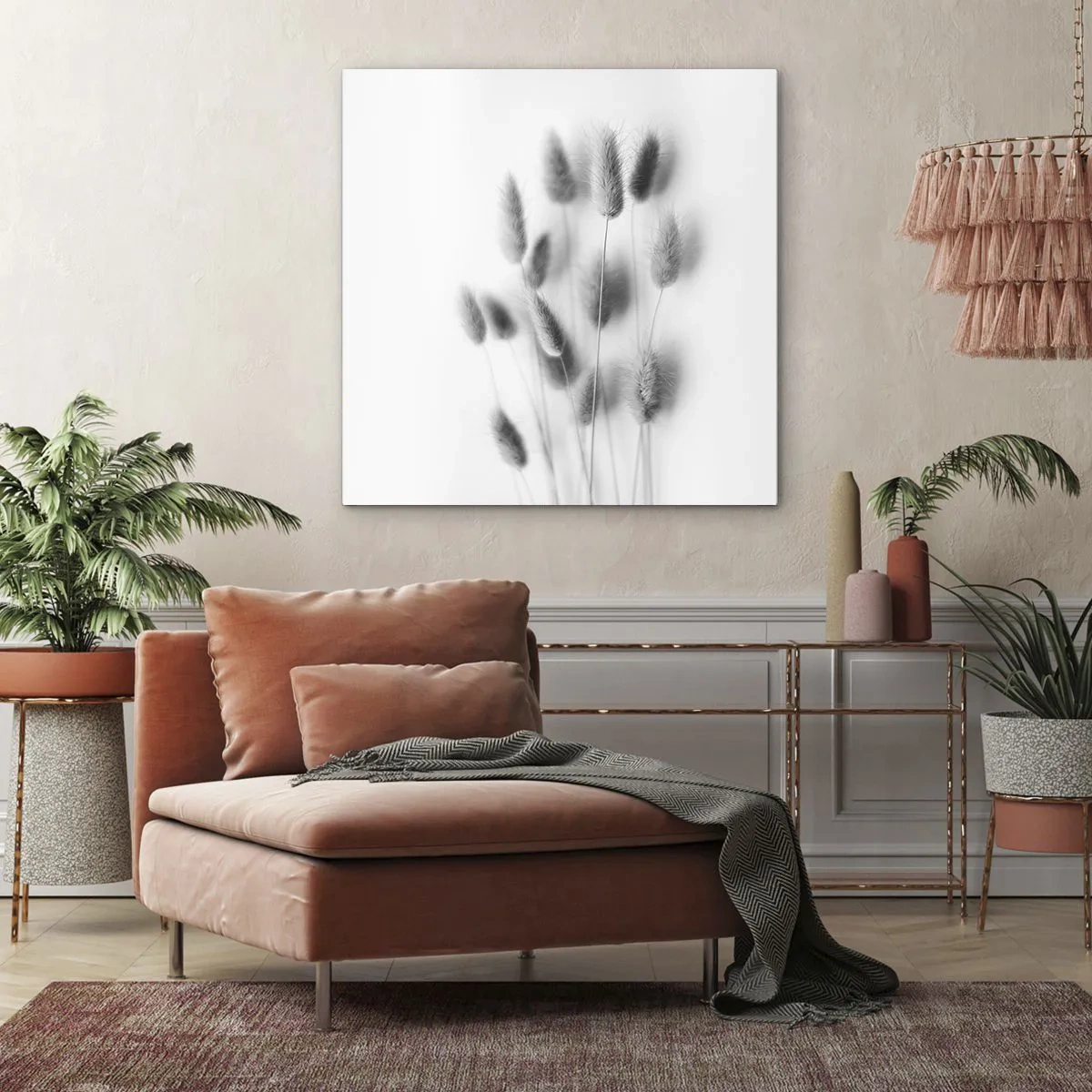 Impression sur toile - Image sur toile - Son herbe duveteuse - 40x40 cm