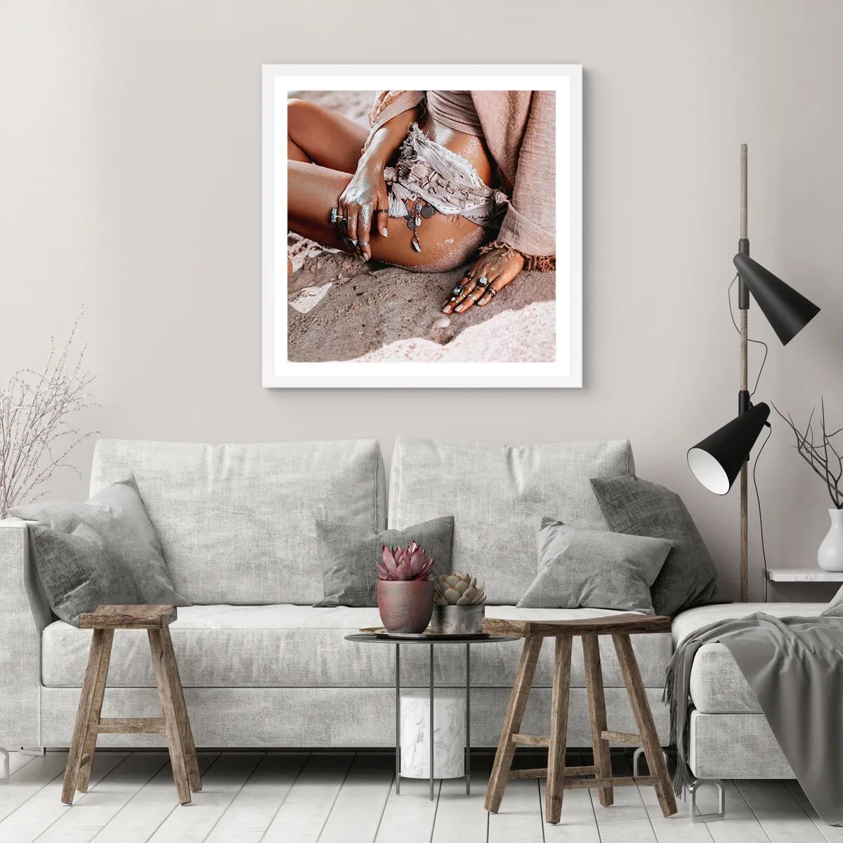 Affiche dans un cadre blanc - Poster - Rejeté par la vague? - 40x40 cm