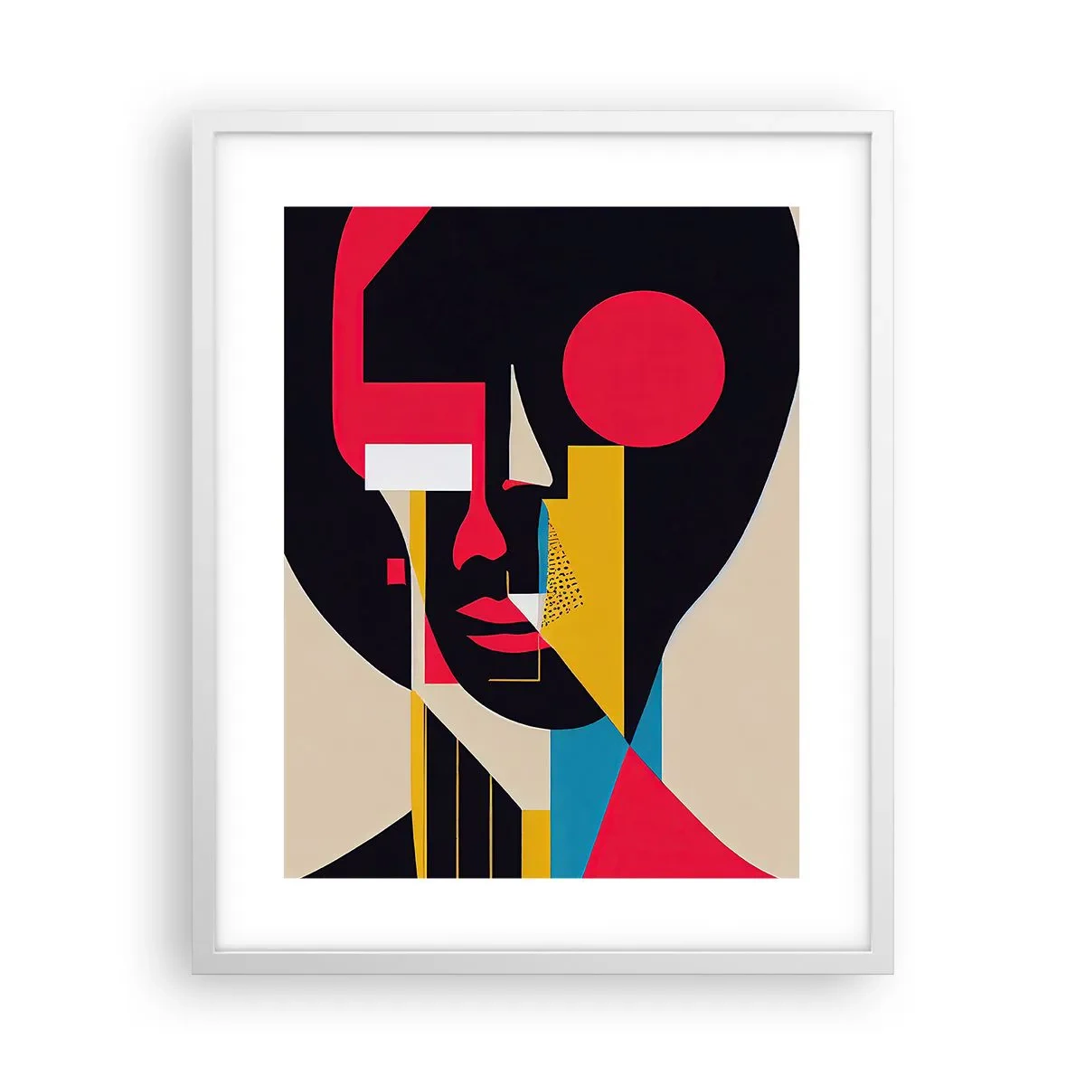 Affiche dans un cadre blanc - Poster - Son monde intérieur - 40x50 cm