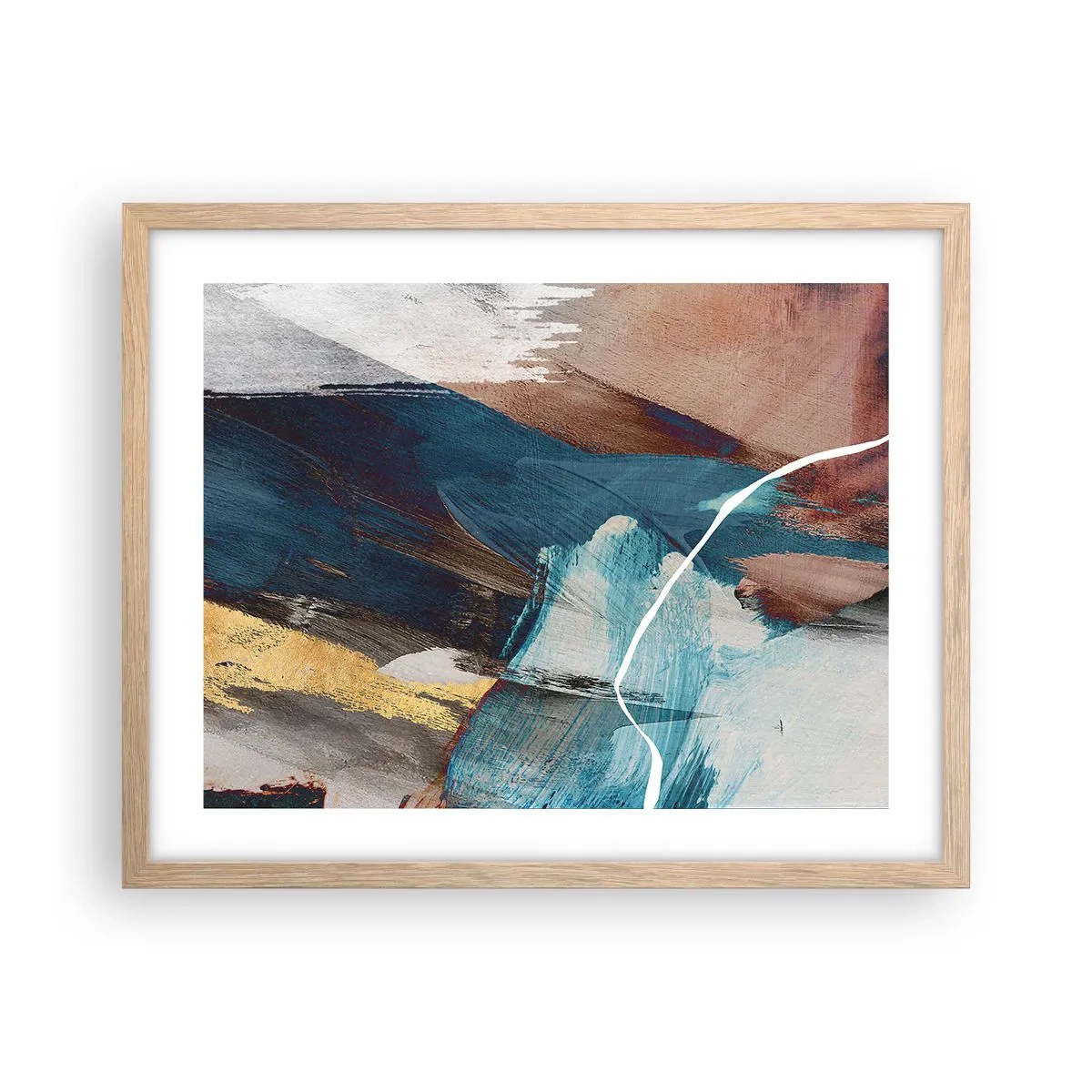 Affiche dans un chêne clair - Poster - Avec panache et énergie - 50x40 cm