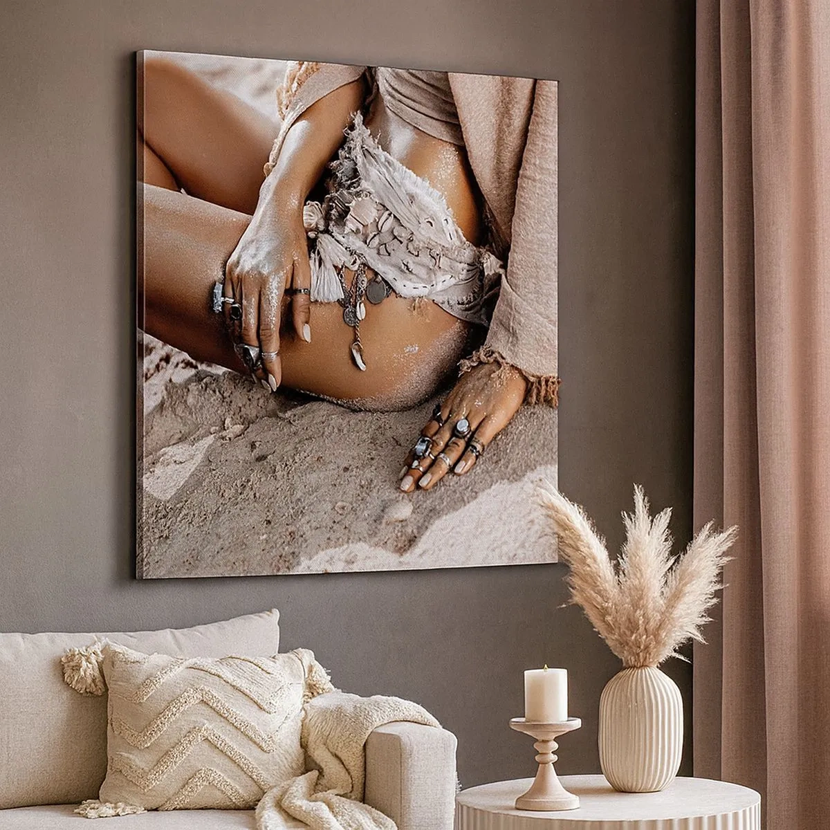 Impression sur toile - Image sur toile - Rejeté par la vague? - 30x30 cm