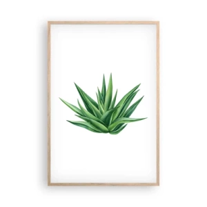 Affiche dans un chêne clair - Poster - Vert – force – vie - 61x91 cm