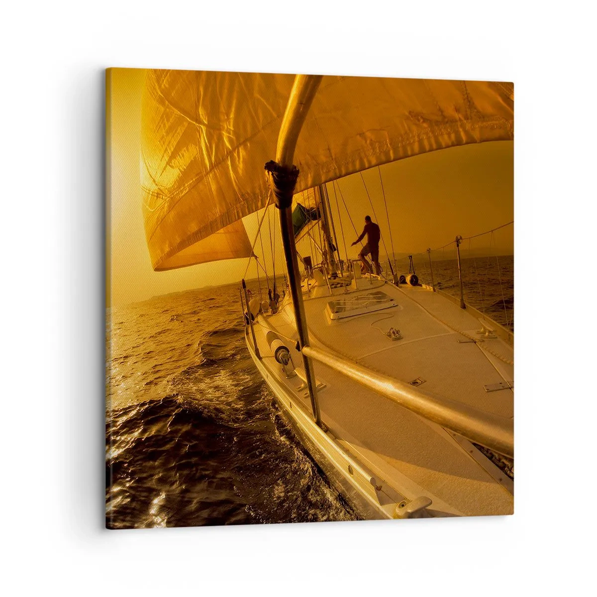 Impression sur toile - Image sur toile - Une soirée en por après une journée haute en couleurs - 50x50 cm