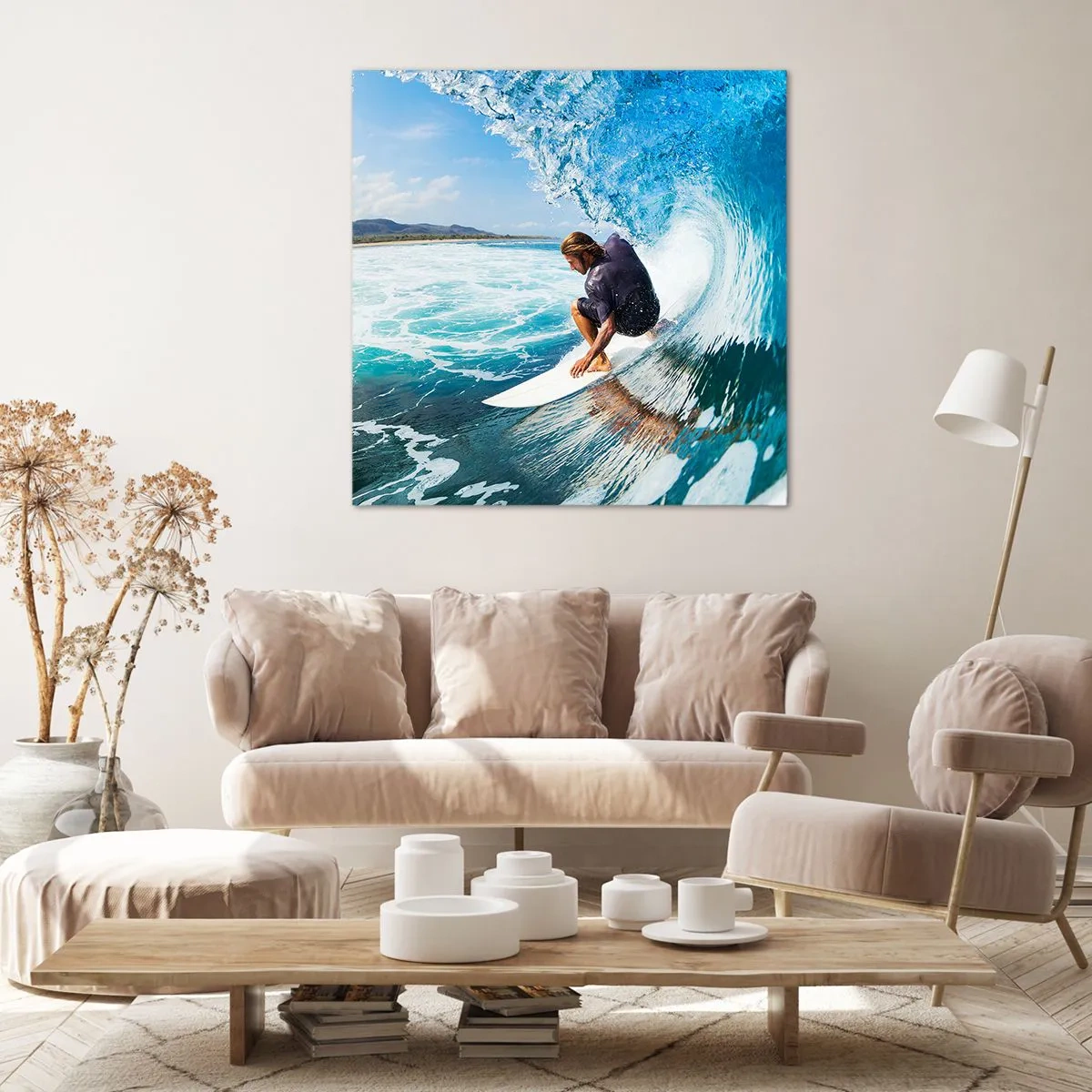 Impression sur toile - Image sur toile - Danse avec les vagues - 70x70 cm