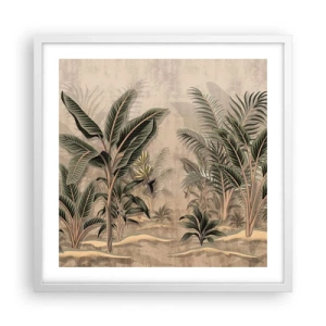 Affiche dans un cadre blanc - Poster - Une gravure de style colonial - 50x50 cm