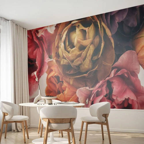 Papier peint sur mesure Premium Canvas - La fête de la vie - Bouquet de fleurs, Fleurs, Pivoine