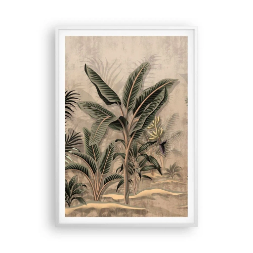 Affiche dans un cadre blanc - Poster - Une gravure de style colonial - 70x100 cm