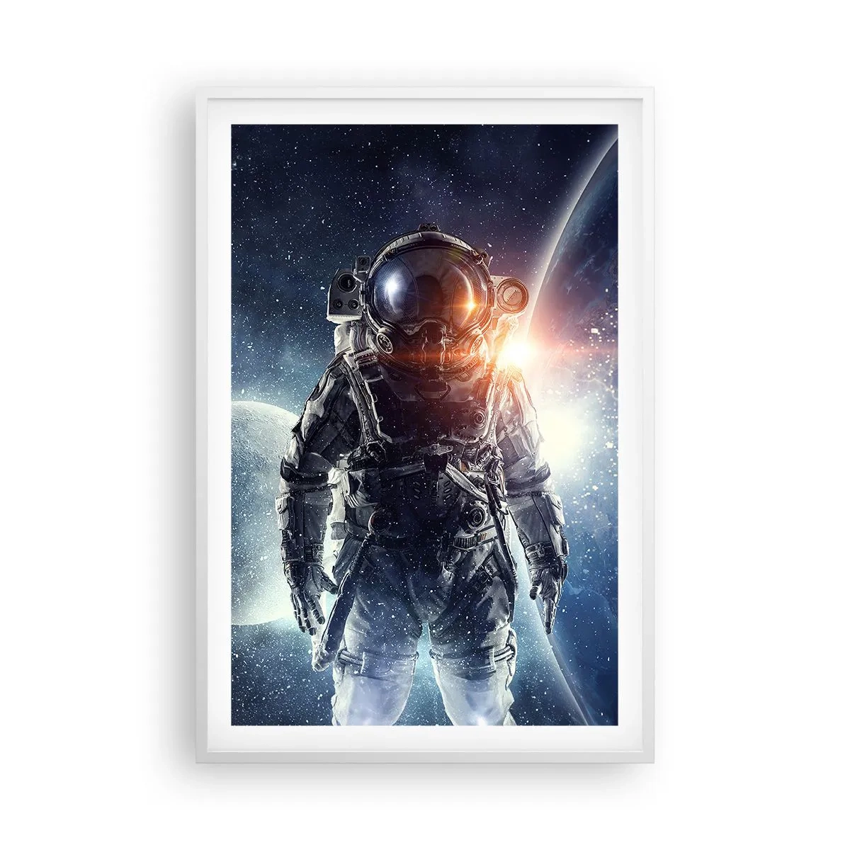 Affiche dans un cadre blanc - Poster - Aventure spatiale - 61x91 cm