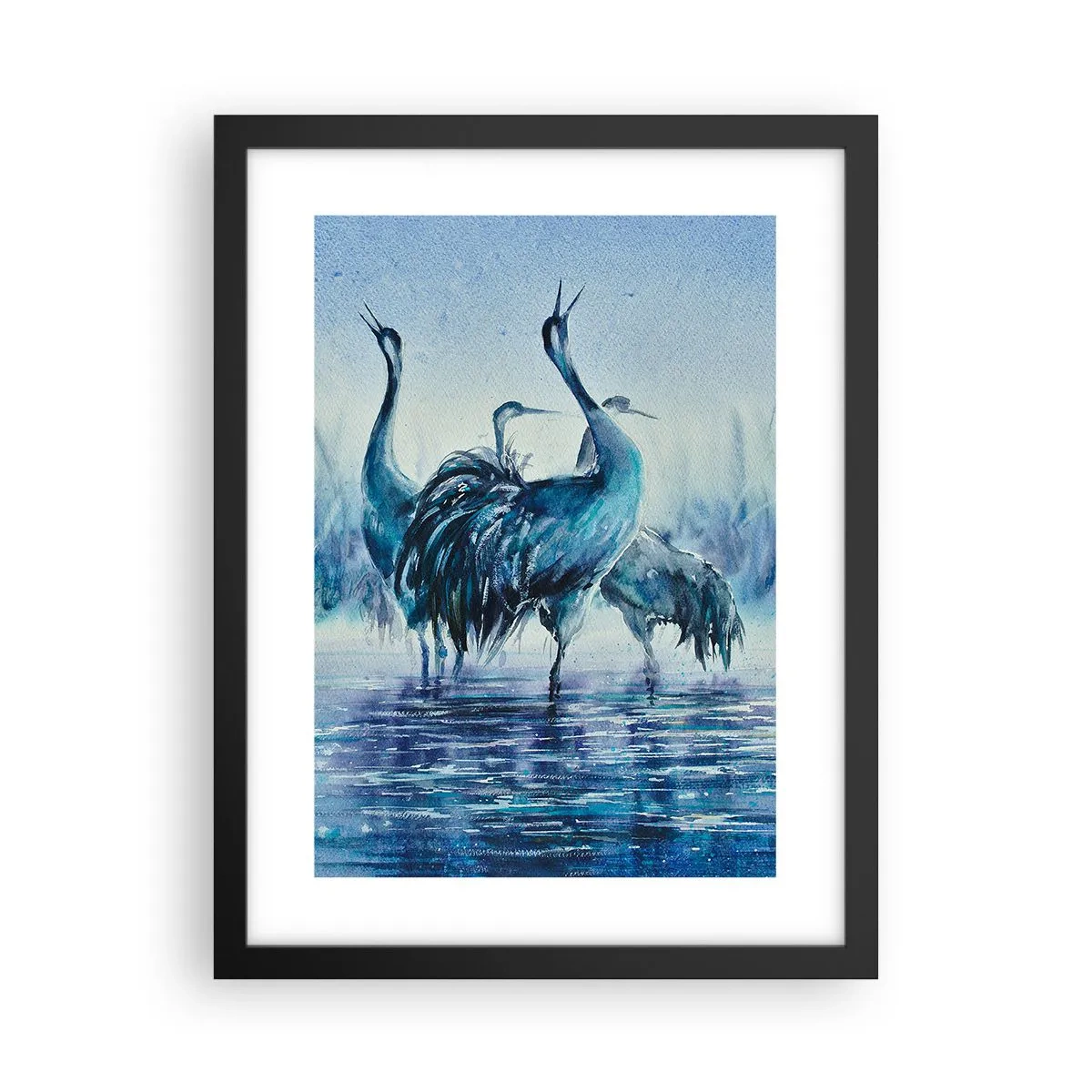 Affiche dans un cadre noir - Poster - Réunion matinale - 30x40 cm