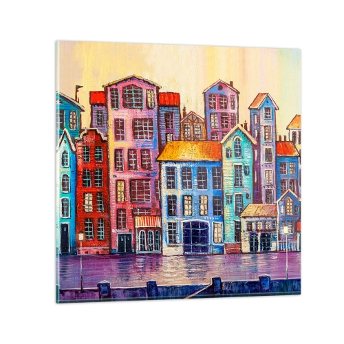 Impression sur verre - Image sur verre - Une ville comme dans un conte de fées - 60x60 cm