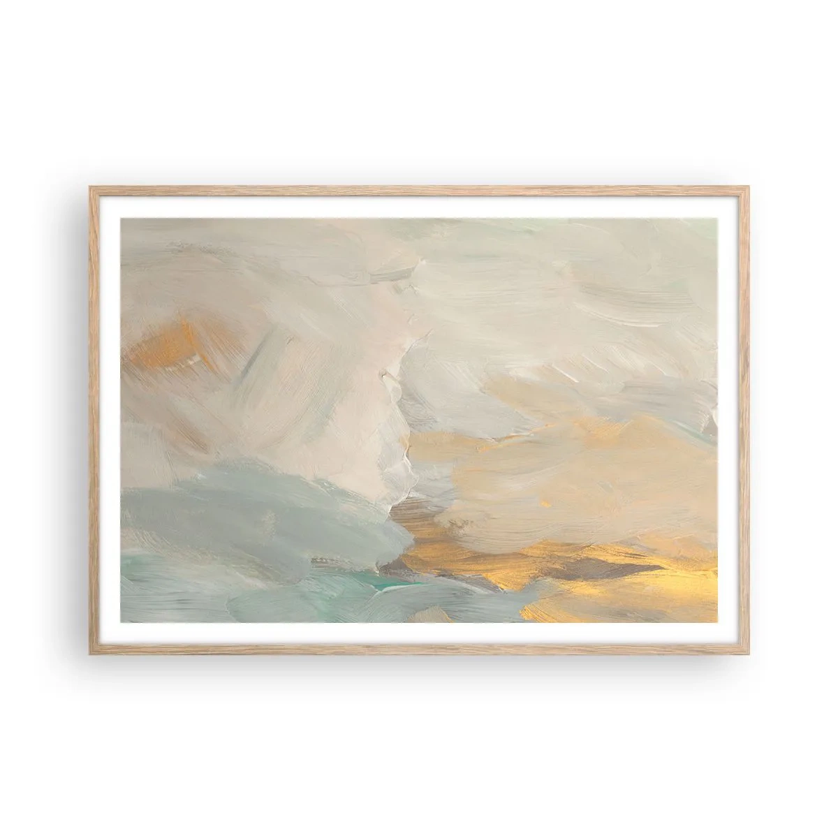 Affiche dans un chêne clair - Poster - Abstraction – le pays de la douceur - 100x70 cm