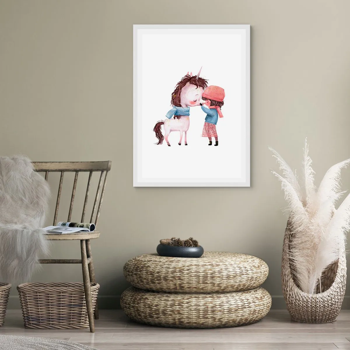 Affiche dans un cadre blanc - Poster - Histoire d'hiver - 70x100 cm