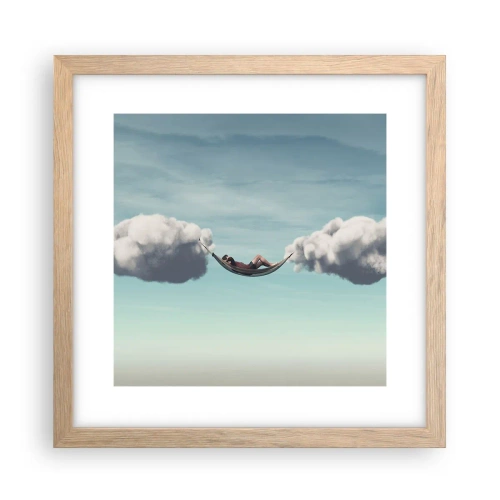 Affiche dans un chêne clair - Poster - Instant de bonheur - 30x30 cm