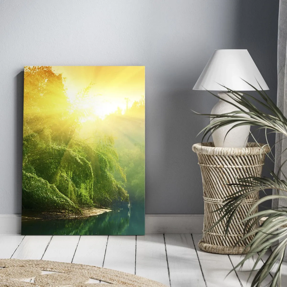 Impression sur toile - Image sur toile - Se noyer au soleil et à l'ombre - 55x100 cm