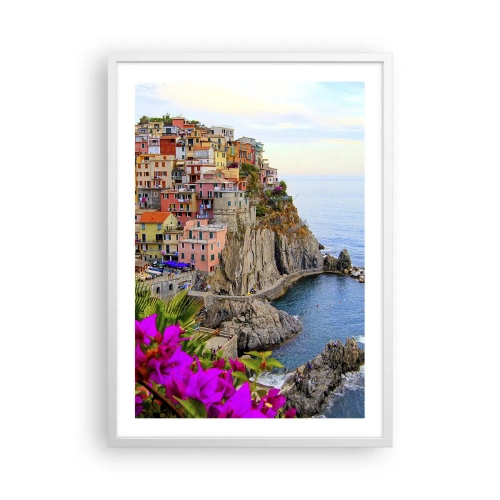 Affiche dans un cadre blanc - Poster - La ville qui rit - 50x70 cm