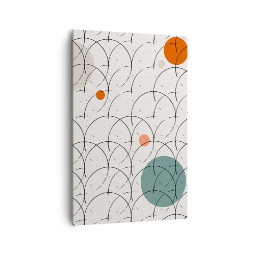Impression sur toile - Image sur toile - Motif géométrique avec des cercles colorés sur un fond clair - 80x120cm - Dans l'esprit pop art - Décoration murale moderne pour le salon et la chambre ARTTOR