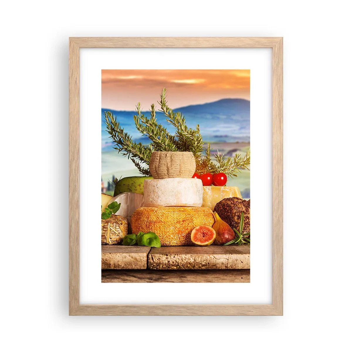 Affiche dans un chêne clair - Poster - La joie de vivre à l'italienne - 30x40 cm