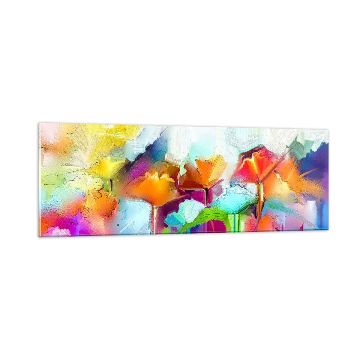 Impression sur verre - Image sur verre - L'arc-en-ciel s'est épanoui - 90x30 cm