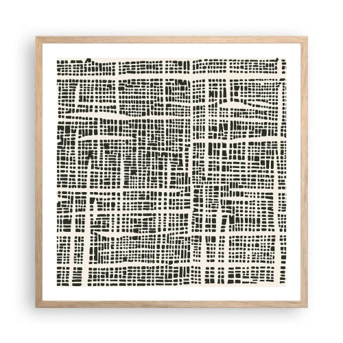 Affiche dans un chêne clair - Poster - Composition tissée - 60x60 cm