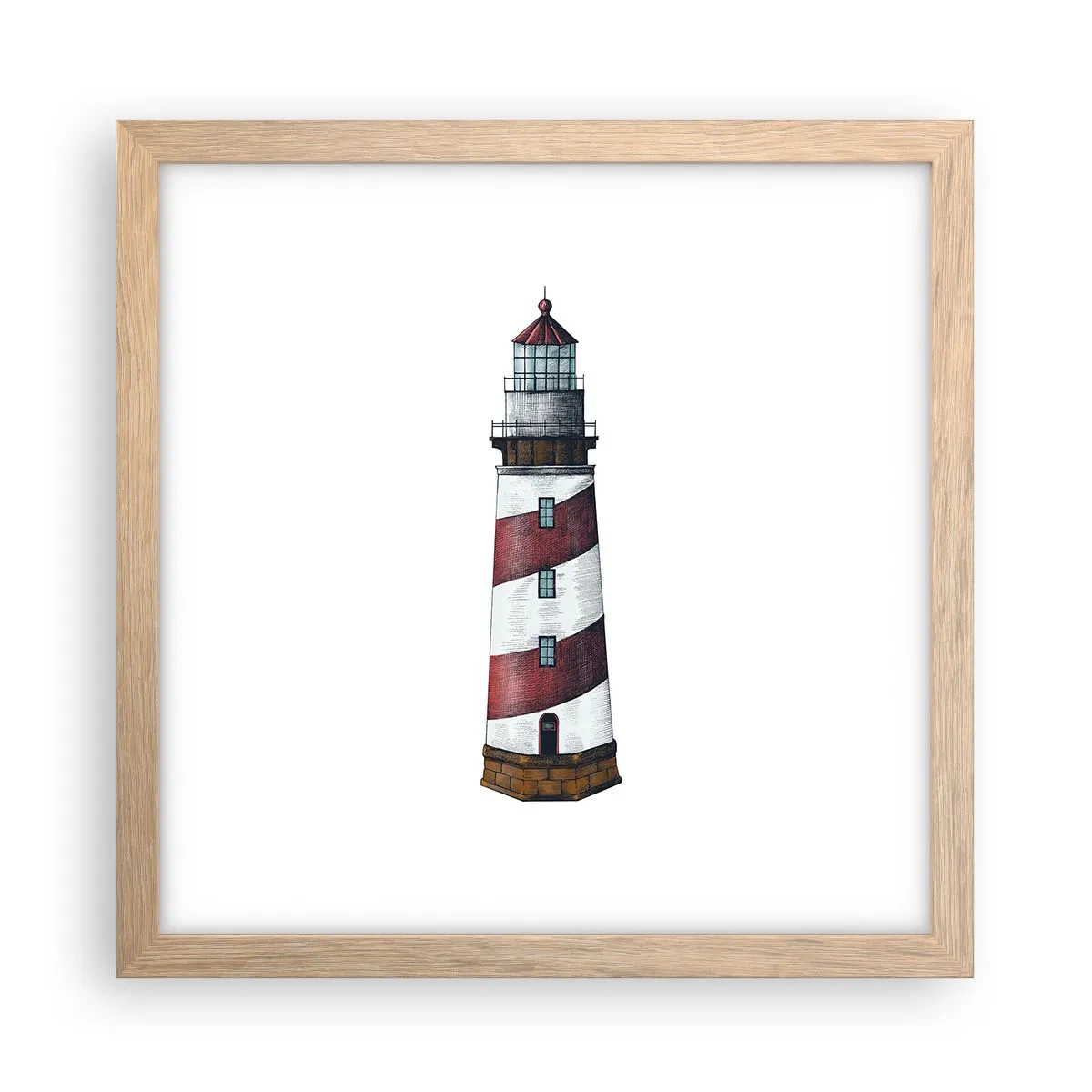 Affiche dans un chêne clair - Poster - Toujours sur ses gardes - 30x30 cm