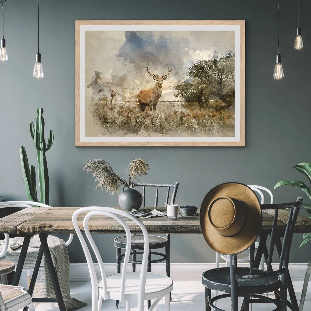 Affiche dans un chêne clair - Poster - Dignité - force - majesté - 50x40 cm