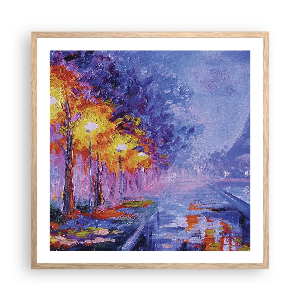 Affiche dans un chêne clair - Poster - Une ballade idéale - 60x60 cm