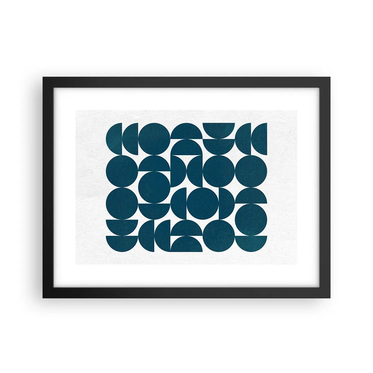 Affiche dans un cadre noir - Poster - Cercles et demi-cercles - 40x30 cm