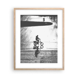 Affiche dans un chêne clair - Poster - Devant moi, à travers la ville - 40x50 cm