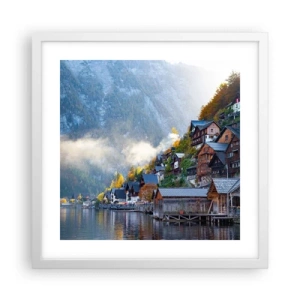 Affiche dans un cadre blanc - Poster - Ambiance alpine - 40x40 cm
