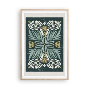 Affiche dans un chêne clair - Poster - Comme une découpe folklorique - 61x91 cm