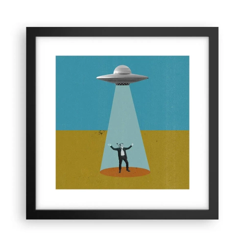 Affiche dans un cadre noir - Poster - Rencontre proche - 30x30 cm