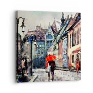 Impression sur toile - Image sur toile - Pluie pour deux - 30x30 cm