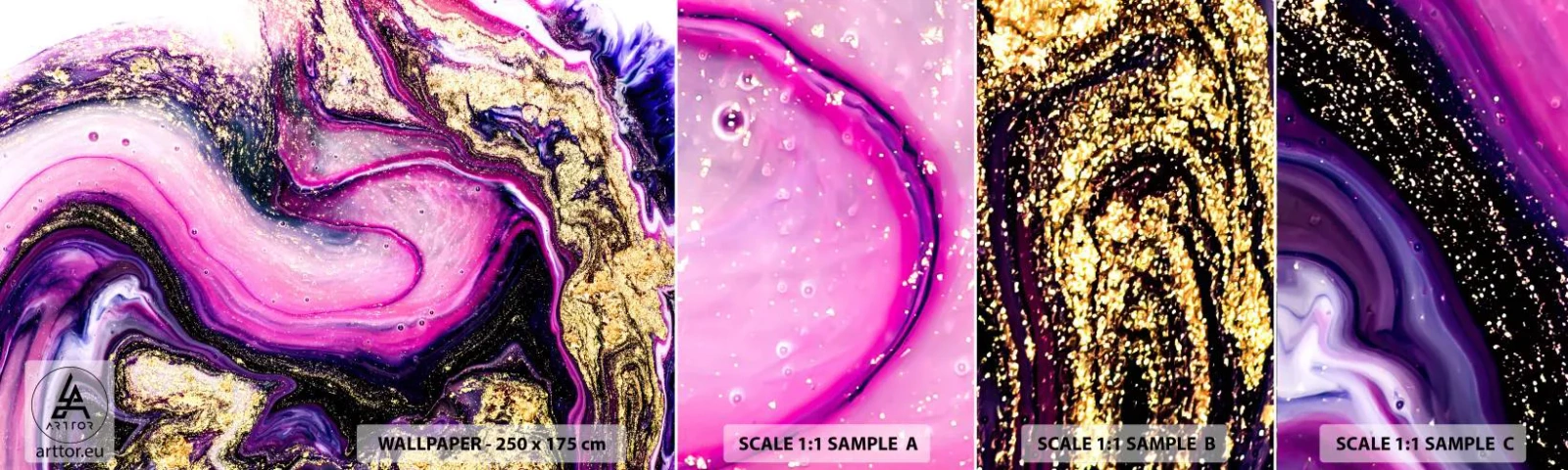 Échantillon De Papier Peint Standard Eco - Un instant dans les coulisses - Abstraction, Morceau, Modèle moderne - 100x30 cm