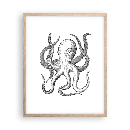 Affiche dans un chêne clair - Poster - Dansant avec les vagues - 40x50 cm