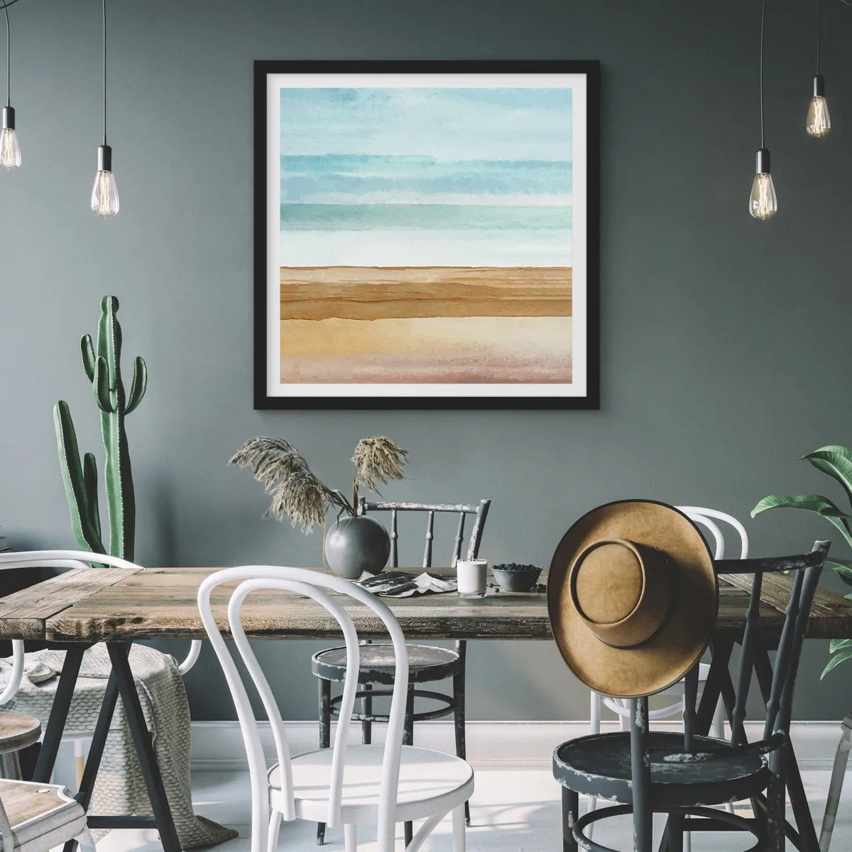 Affiche dans un cadre noir - Poster - Réconfort - 50x50 cm