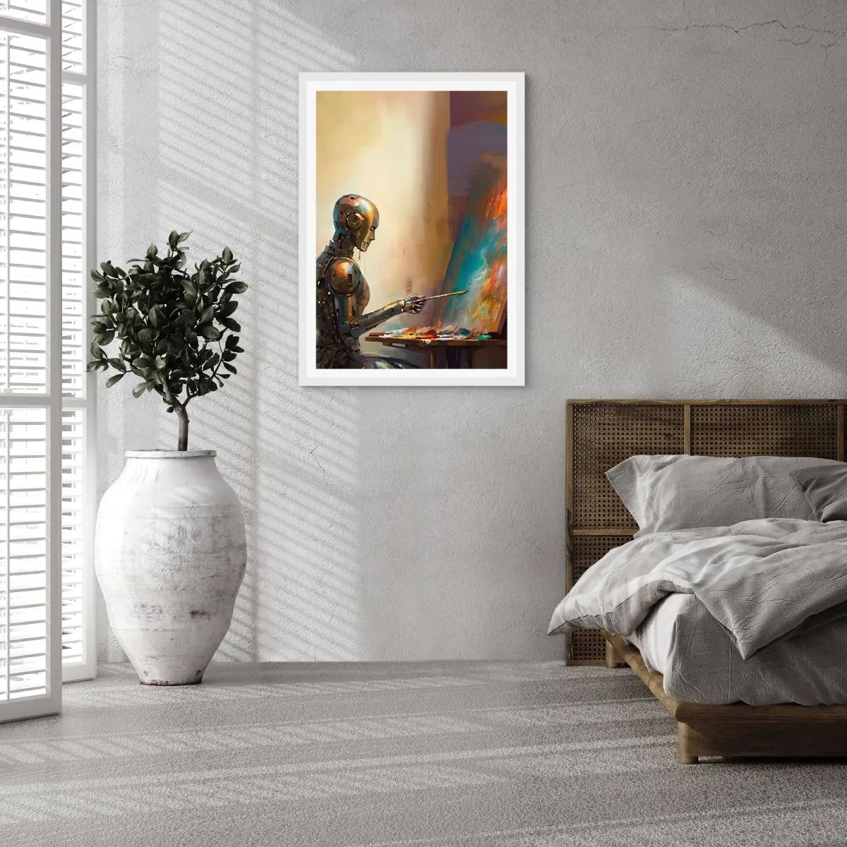 Affiche dans un cadre blanc - Poster - L'art du futur - 40x50 cm