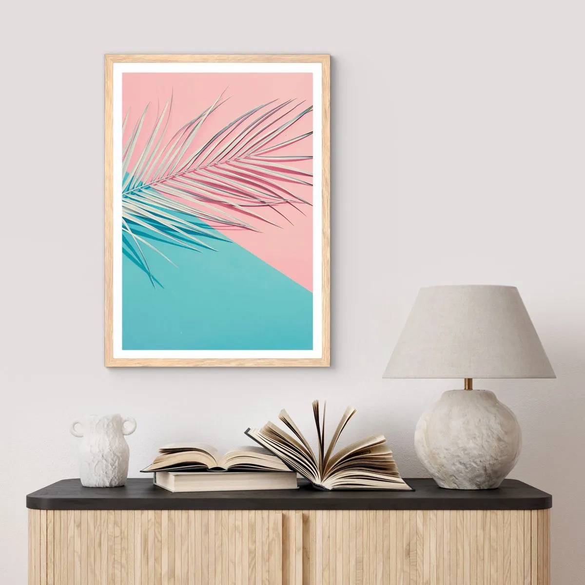 Affiche dans un chêne clair - Poster - Impression tropicale - 70x100 cm