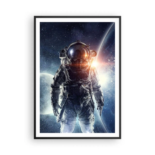 Affiche dans un cadre noir - Poster - Aventure spatiale - 70x100 cm