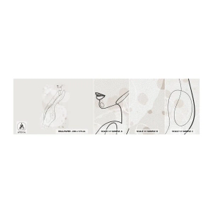 Échantillon de Papier Peint Autocollant Deluxe Sticker - Trompe l'oeil - Graphique, Linéaire, Femmes - 100x30 cm