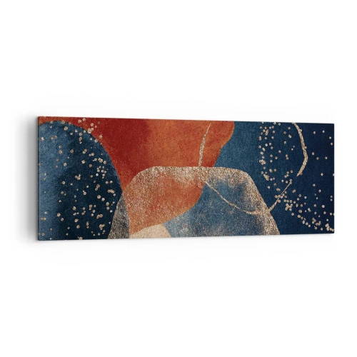Impression sur toile - Image sur toile - Formes abstraites dans des tons de rouge et de bleu - 140x50cm - La légèreté de l'être - Décoration murale moderne pour le salon et la chambre ARTTOR