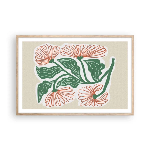 Affiche dans un chêne clair - Poster - Folk et moderne - 91x61 cm