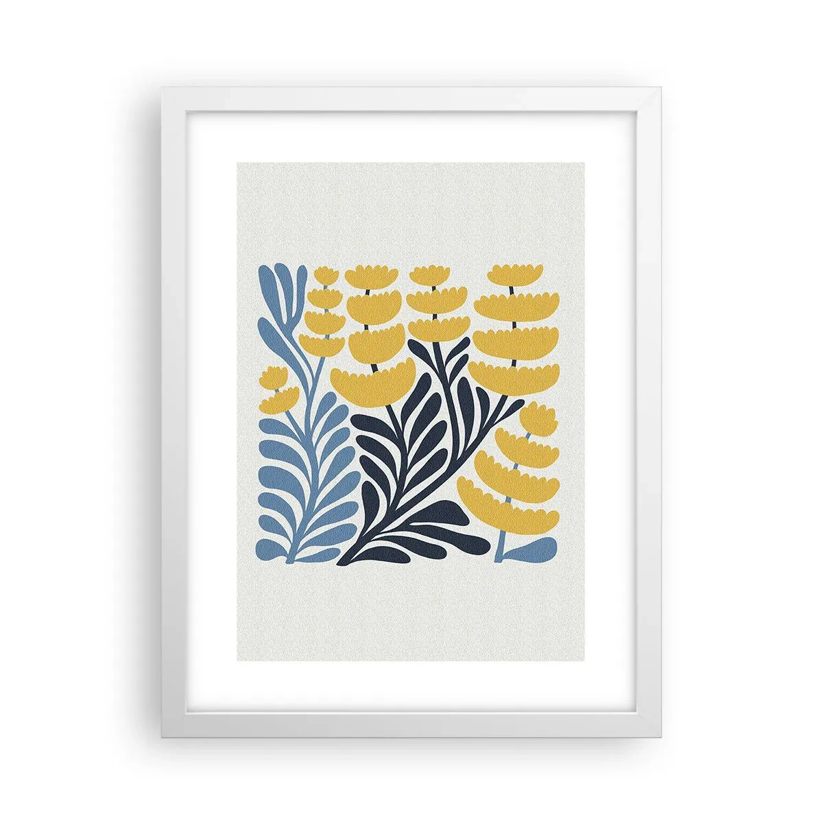 Affiche dans un cadre blanc - Poster - Parterre de fleurs ensoleillé - 30x40 cm