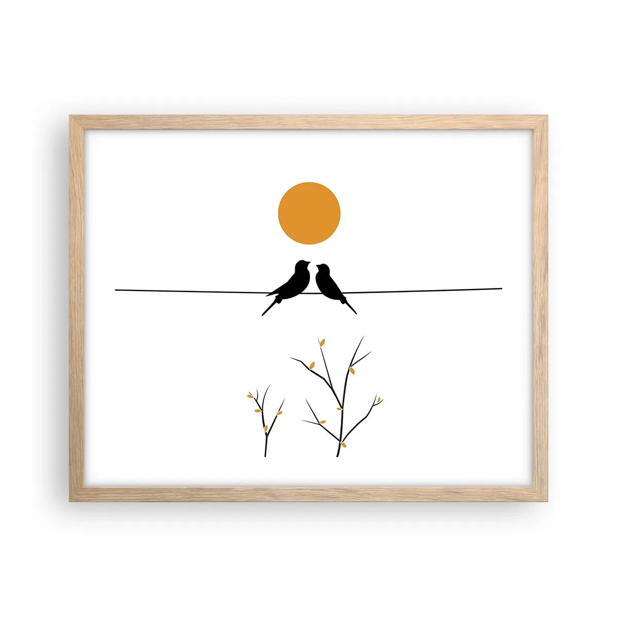 Affiche dans un chêne clair - Poster - Soirée pour rossignols - 50x40 cm