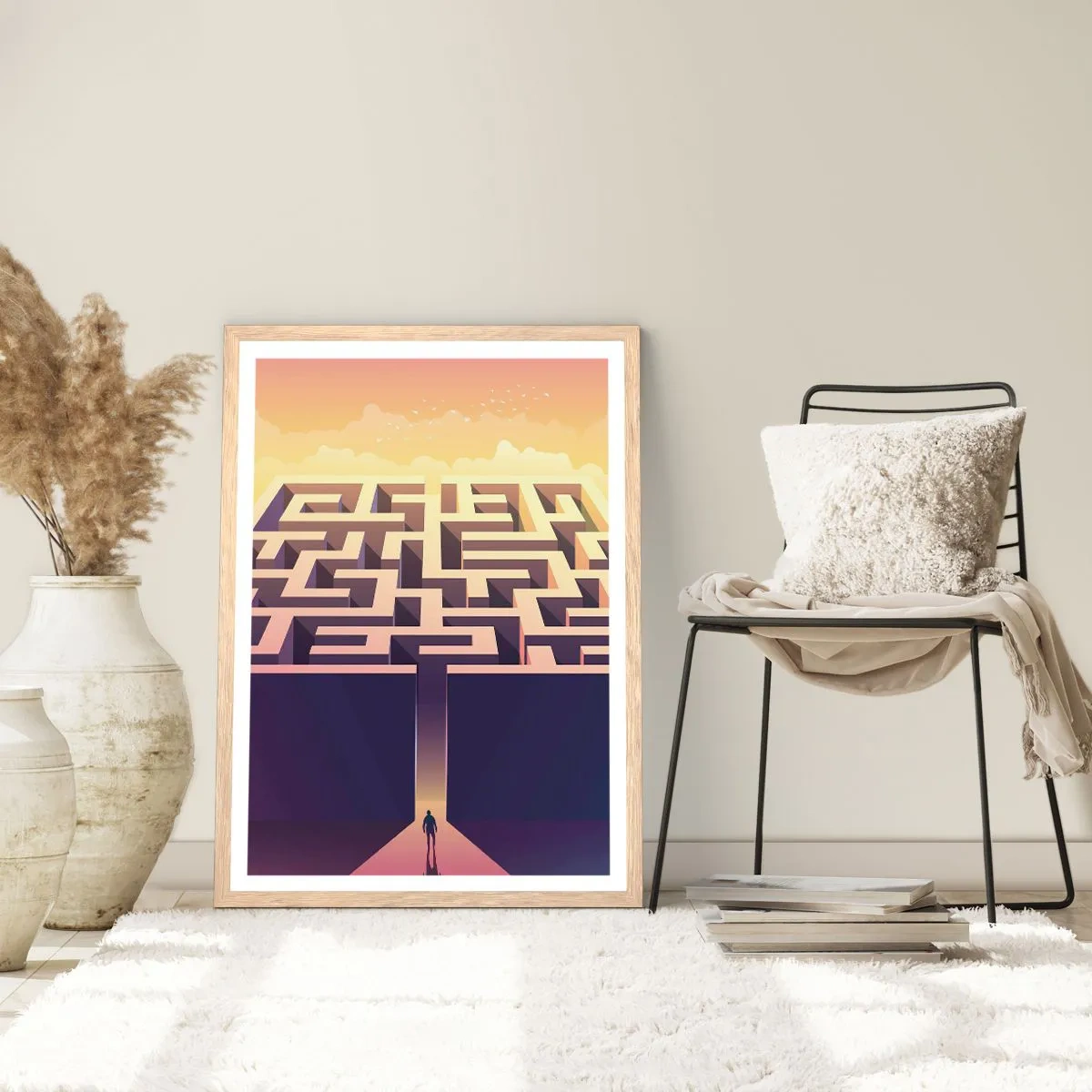 Affiche dans un chêne clair - Poster - Le temps de la décision - 30x40 cm